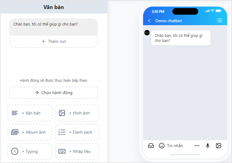 Ví dụ tin nhắn văn bản