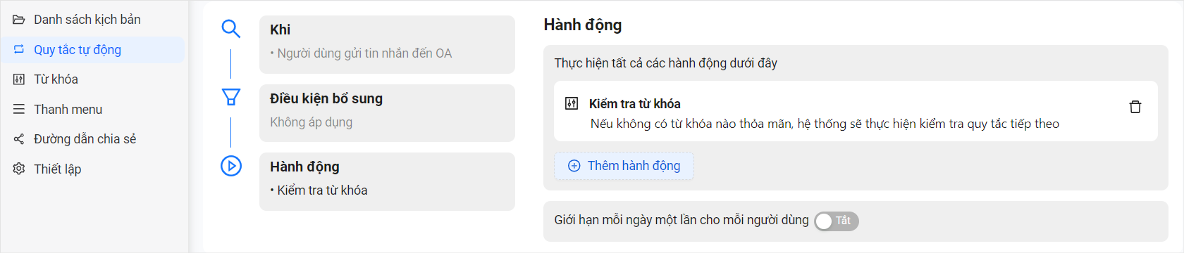 demo thiết lập rule